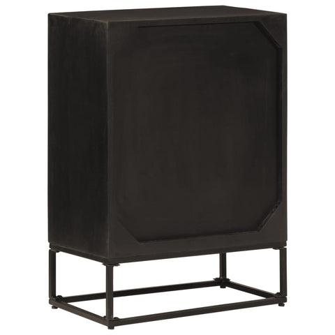 vidaXL Sideboard Black 55x30x76 cm Solid Wood Mango and Iron
