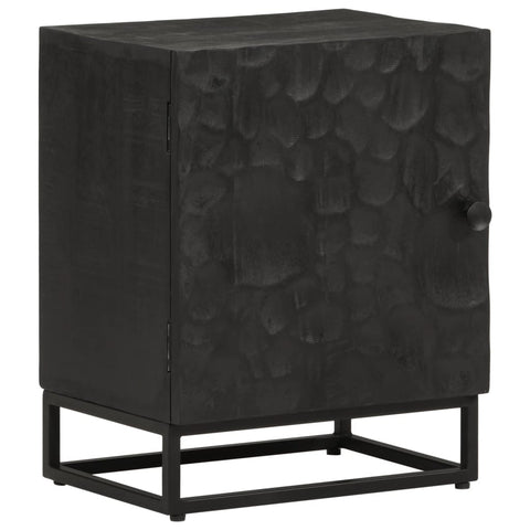vidaXL Bedside Cabinet Black 40x30x50 cm Solid Wood Mango and Iron
