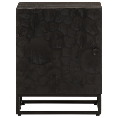 vidaXL Bedside Cabinet Black 40x30x50 cm Solid Wood Mango and Iron