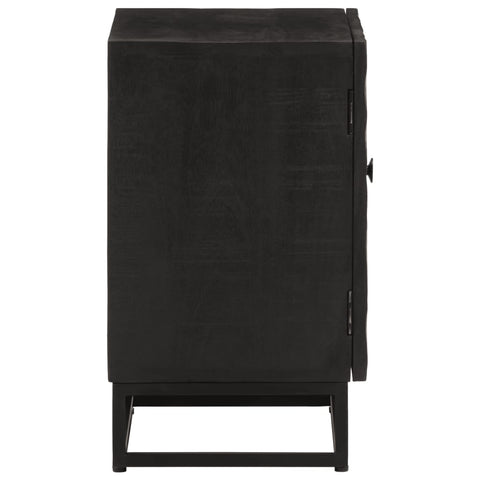 vidaXL Bedside Cabinet Black 40x30x50 cm Solid Wood Mango and Iron