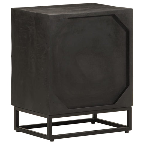 vidaXL Bedside Cabinet Black 40x30x50 cm Solid Wood Mango and Iron