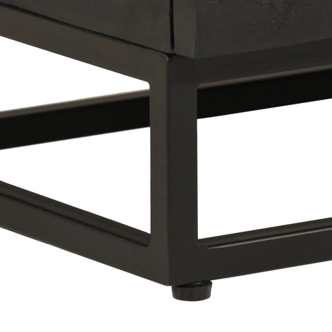 vidaXL Bedside Cabinet Black 40x30x50 cm Solid Wood Mango and Iron
