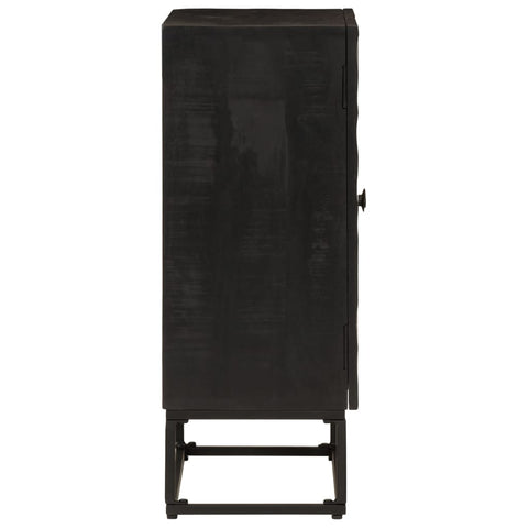 vidaXL Sideboard Black 55x30x76 cm Solid Wood Mango and Iron