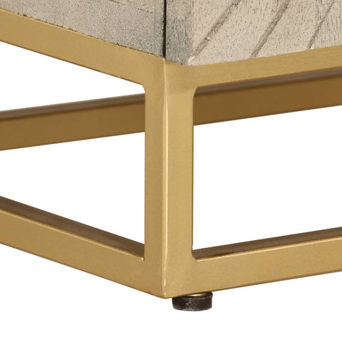 vidaXL Bedside Cabinet 40x30x50 cm Solid Wood Mango and Iron