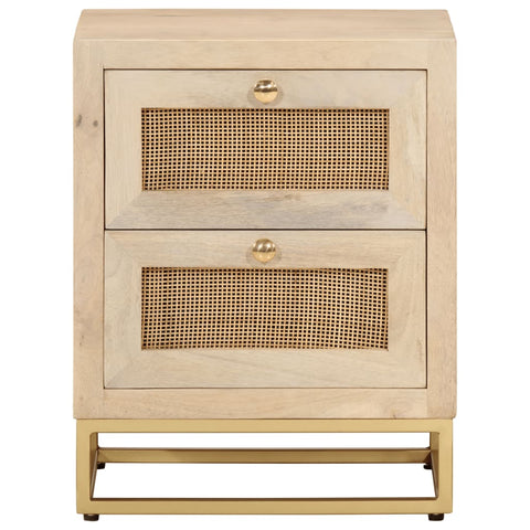 vidaXL Bedside Cabinet 40x30x50 cm Solid Wood Mango and Iron