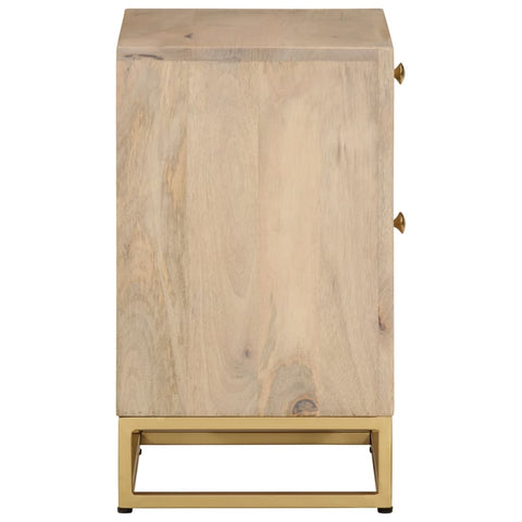 vidaXL Bedside Cabinet 40x30x50 cm Solid Wood Mango and Iron