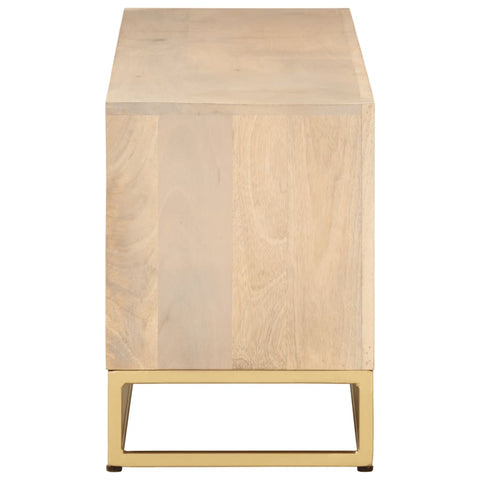 vidaXL TV Cabinet 110x30x40 cm Solid Wood Mango and Iron