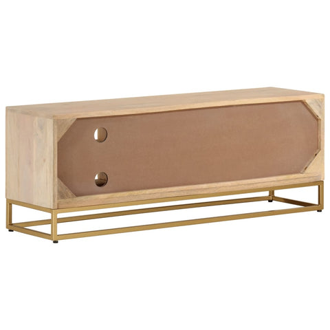 vidaXL TV Cabinet 110x30x40 cm Solid Wood Mango and Iron