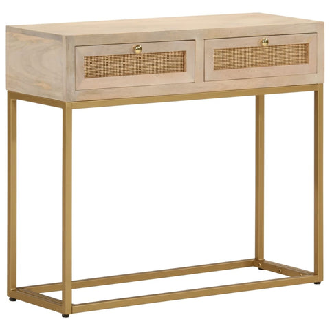 vidaXL Console Table 90x30x76 cm Solid Wood Mango and Iron