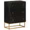 vidaXL Chest of Drawers Black 55x30x76 cm Solid Wood Mango and Iron