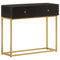 vidaXL Console Table Black 90x30x76 cm Solid Wood Mango and Iron