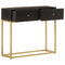 vidaXL Console Table Black 90x30x76 cm Solid Wood Mango and Iron