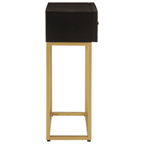 vidaXL Console Table Black 90x30x76 cm Solid Wood Mango and Iron