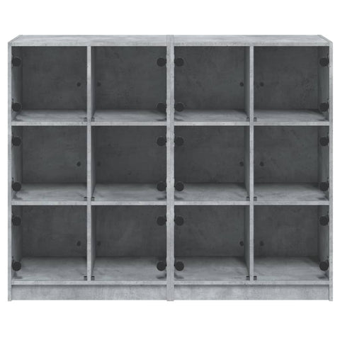 vidaXL Bookcase with Doors Concrete Grey 136x37x109 cm Engineered Wood