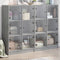 vidaXL Bookcase with Doors Concrete Grey 136x37x109 cm Engineered Wood