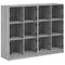 vidaXL Bookcase with Doors Grey Sonoma 136x37x109 cm Engineered Wood