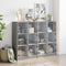 vidaXL Bookcase with Doors Grey Sonoma 136x37x109 cm Engineered Wood