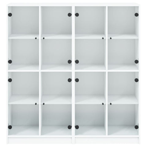vidaXL Bookcase with Doors White 136x37x142 cm Engineered Wood