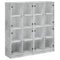 vidaXL Bookcase with Doors Concrete Grey 136x37x142 cm Engineered Wood