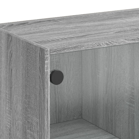 vidaXL Bookcase with Doors Grey Sonoma 136x37x142 cm Engineered Wood