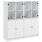 vidaXL Bookcase with Doors White 136x37x142 cm Engineered Wood
