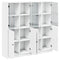 vidaXL Bookcase with Doors White 136x37x142 cm Engineered Wood