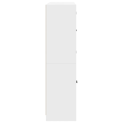 vidaXL Bookcase with Doors White 136x37x142 cm Engineered Wood