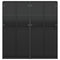vidaXL Bookcase with Doors Black 136x37x142 cm Engineered Wood