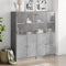 vidaXL Bookcase with Doors Concrete Grey 136x37x142 cm Engineered Wood