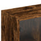 vidaXL Bookcase with Doors Smoked Oak 136x37x142 cm Engineered Wood