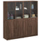 vidaXL Bookcase with Doors Brown Oak 136x37x142 cm Engineered Wood