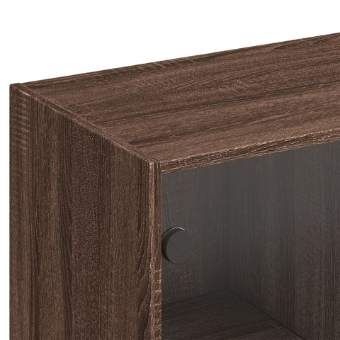 vidaXL Bookcase with Doors Brown Oak 136x37x142 cm Engineered Wood