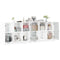 vidaXL Bookcase with Doors White 204x37x75 cm Engineered Wood
