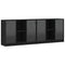 vidaXL Bookcase with Doors Black 204x37x75 cm Engineered Wood