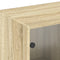 vidaXL Bookcase with Doors Sonoma Oak 204x37x75 cm Engineered Wood