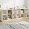 vidaXL Bookcase with Doors Sonoma Oak 204x37x75 cm Engineered Wood