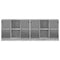 vidaXL Bookcase with Doors Concrete Grey 204x37x75 cm Engineered Wood