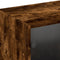 vidaXL Bookcase with Doors Smoked Oak 204x37x75 cm Engineered Wood