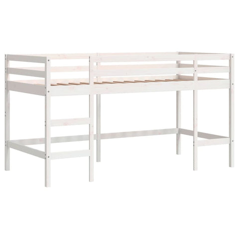 vidaXL Kids' Loft Bed with Curtains without Mattress White&Black 80x200cm