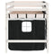 vidaXL Kids' Loft Bed with Curtains without Mattress White&Black 80x200cm