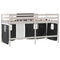 vidaXL Kids' Loft Bed with Curtains without Mattress White&Black 80x200cm