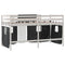vidaXL Kids' Loft Bed with Curtains without Mattress White&Black 90x190cm