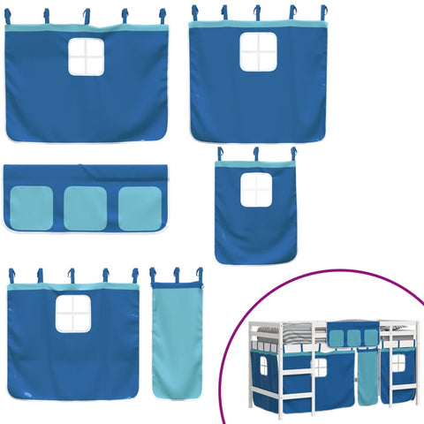 vidaXL Kids' Loft Bed with Curtains without Mattress Blue 90x190cm