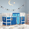 vidaXL Kids' Loft Bed with Curtains without Mattress Blue 90x190cm