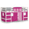 vidaXL Kids' Loft Bed with Curtains without Mattress Pink 90x190cm