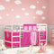 vidaXL Kids' Loft Bed with Curtains without Mattress Pink 90x190cm