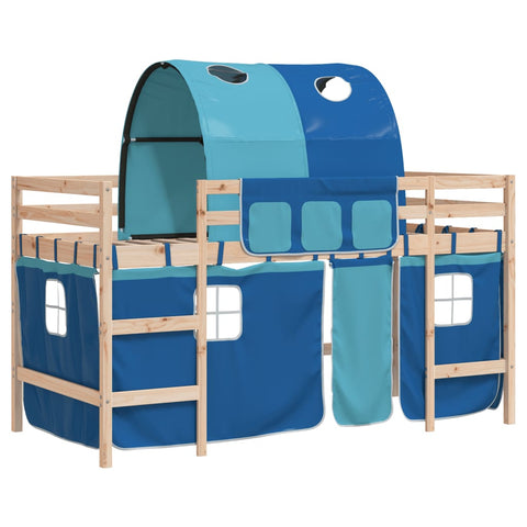 vidaXL Kids' Loft Bed with Tunnel without Mattress Blue 80x200cm