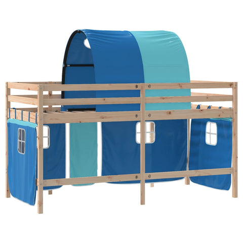 vidaXL Kids' Loft Bed with Tunnel without Mattress Blue 80x200cm