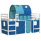 vidaXL Kids' Loft Bed with Tunnel without Mattress Blue 80x200cm