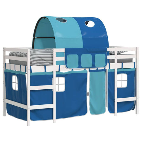 vidaXL Kids' Loft Bed with Tunnel without Mattress Blue 80x200cm